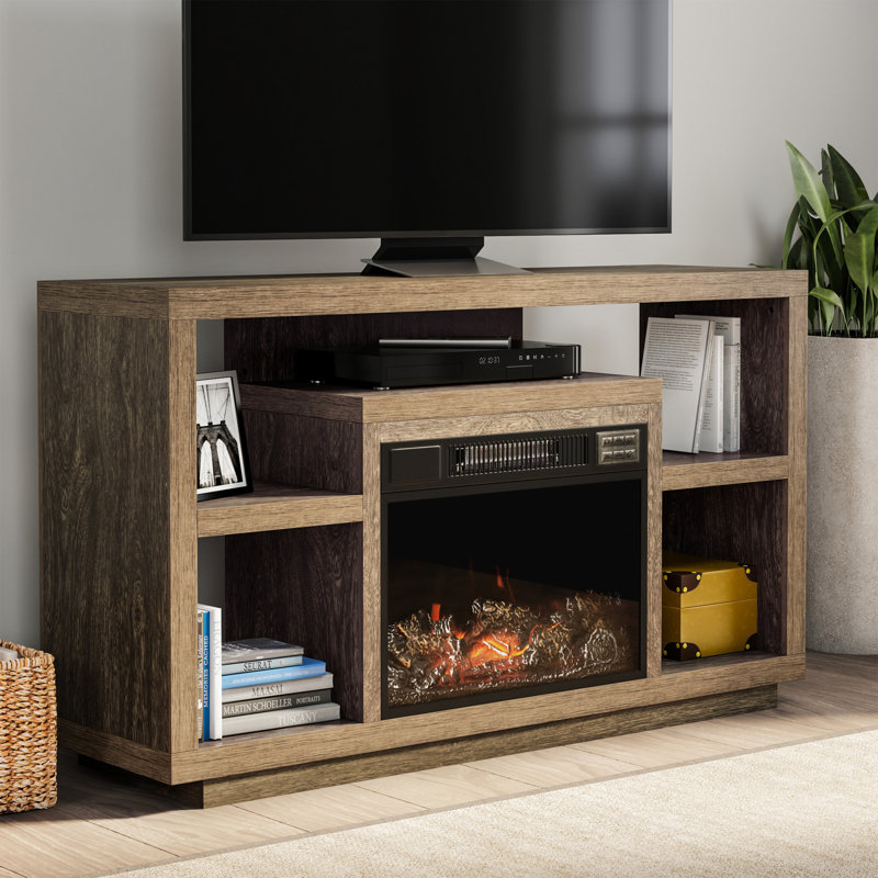 Millwood Pines Emmi TV Stand for TVs up to 55 inches with Electric Fireplace Included & Reviews